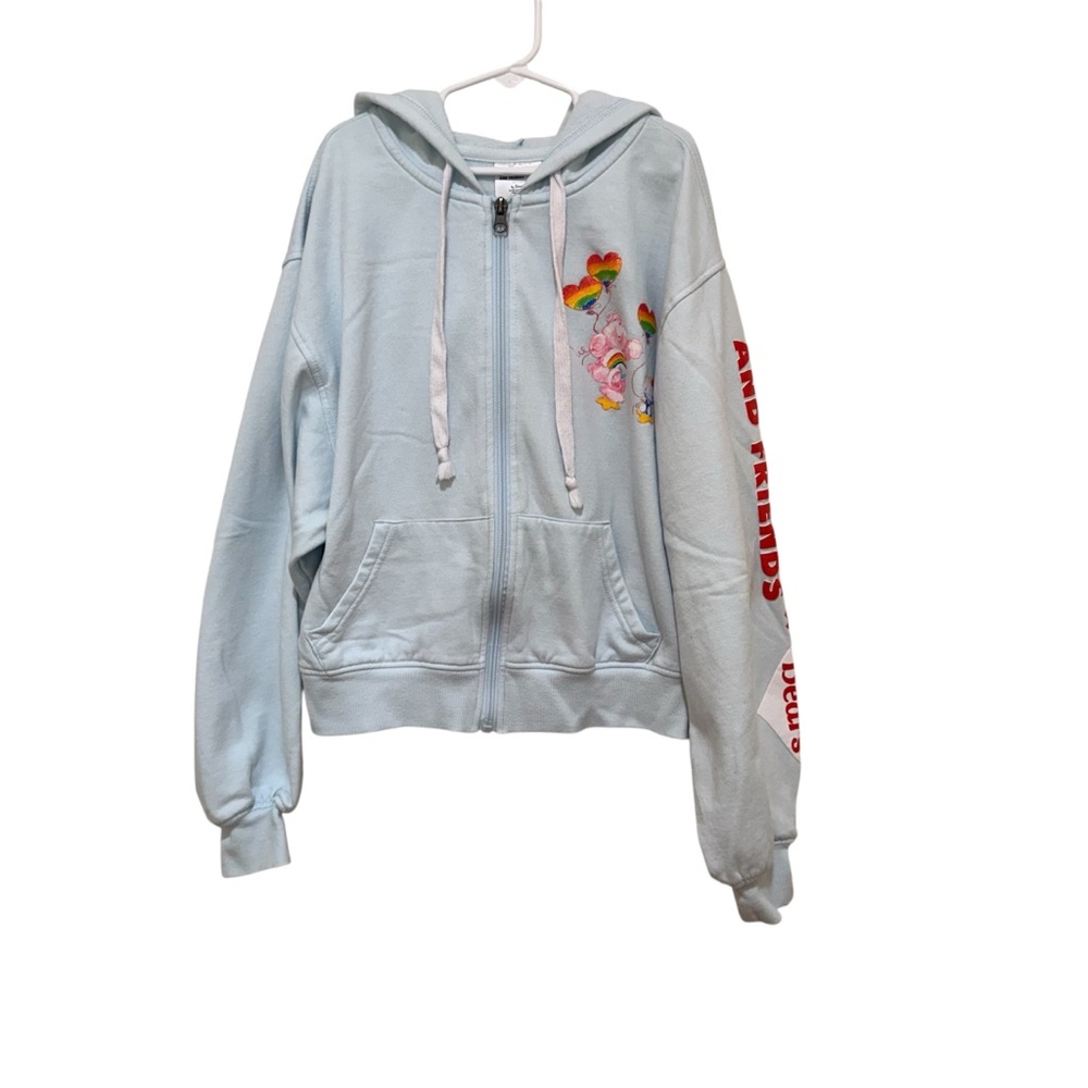 Hello Kitty x Care Bear Collab Hoodie in Light Blue Pride. Junior XS